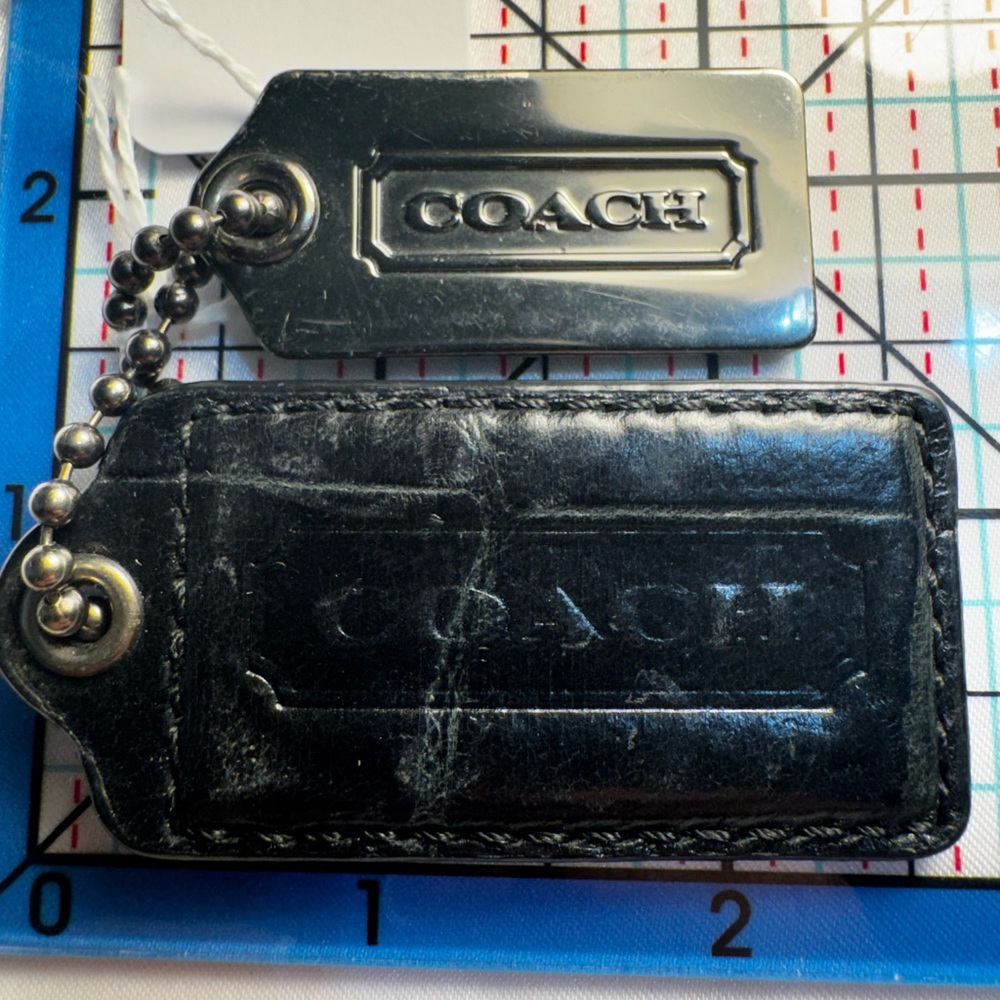 Coach Black and Silver Tag Set